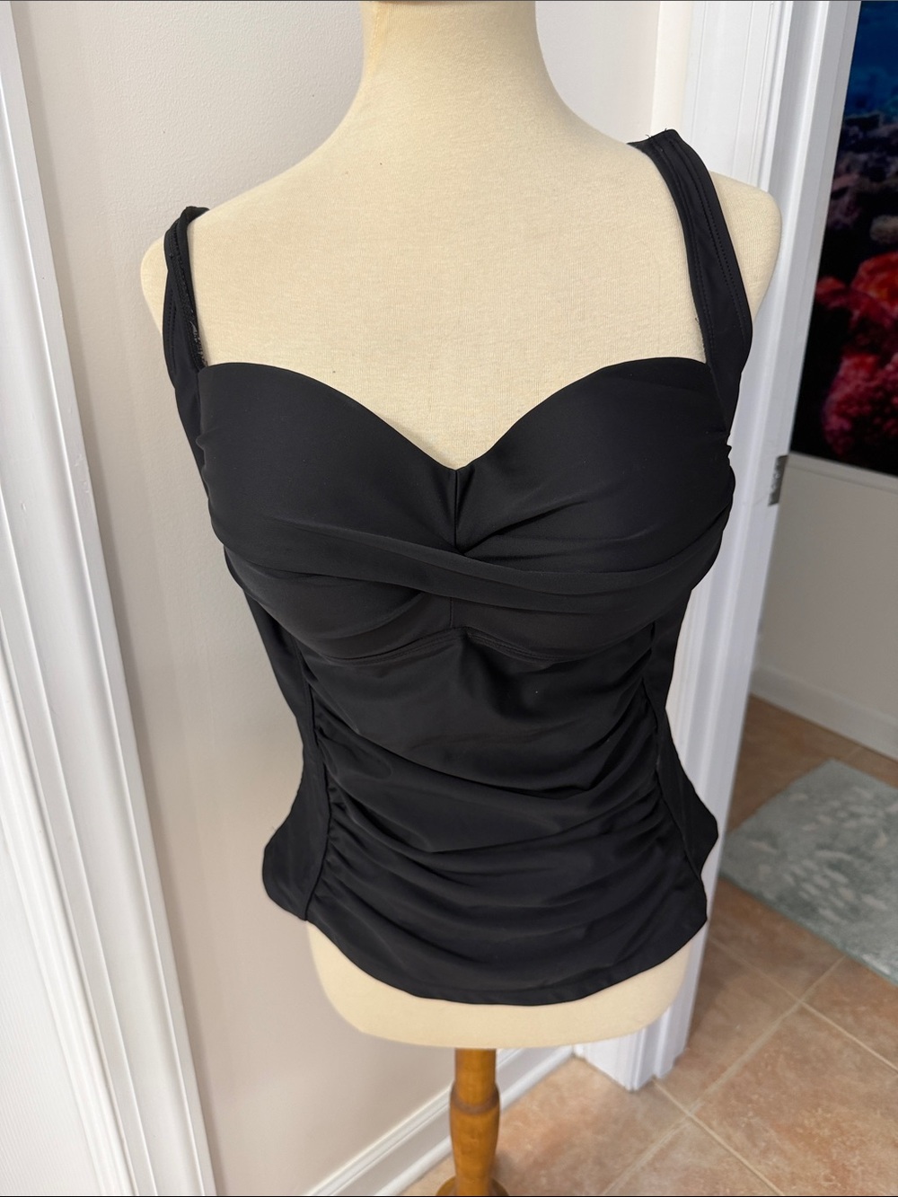 Nicole Miller Plus Size Twisted Bandeau Tankini with Ruching